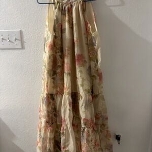 Floral Cream Maxi Skirt
